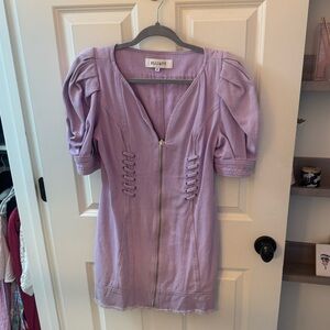 Elliatt Lilac Puff Sleeve Jean Dress